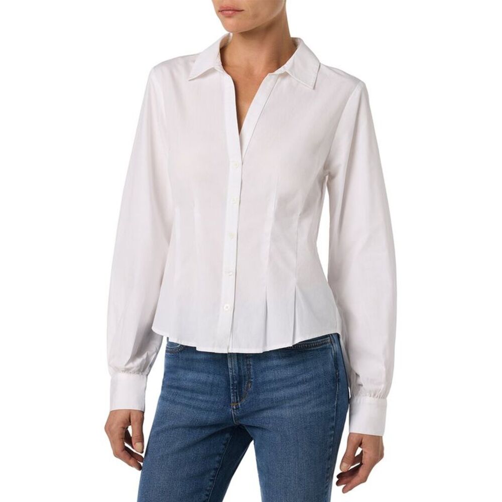 Joe's Jeans Womens Pleated Dress Shirt